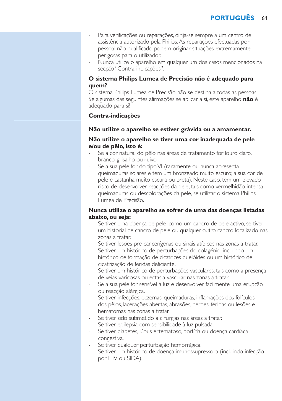 Philips Lumea Precision Sistema de eliminación de vello IPL User Manual | Page 61 / 110