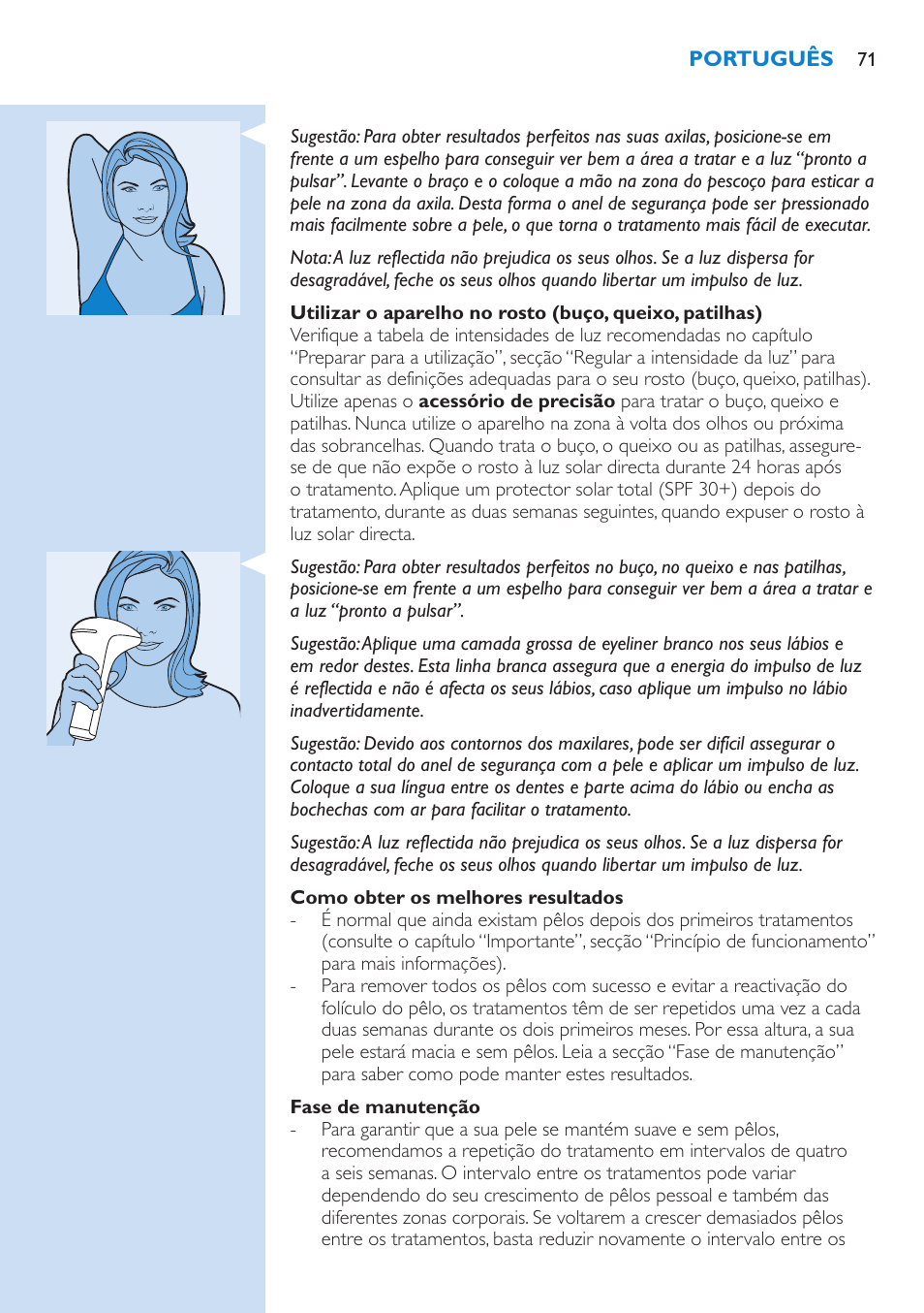 Philips Lumea Precision Sistema de eliminación de vello IPL User Manual | Page 71 / 110