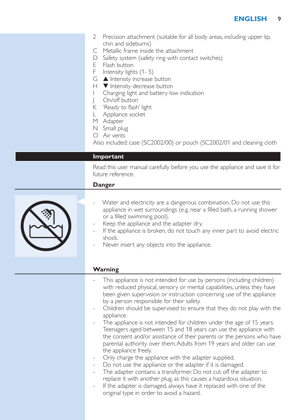 Philips Lumea Precision Sistema de eliminación de vello IPL User Manual | Page 9 / 110