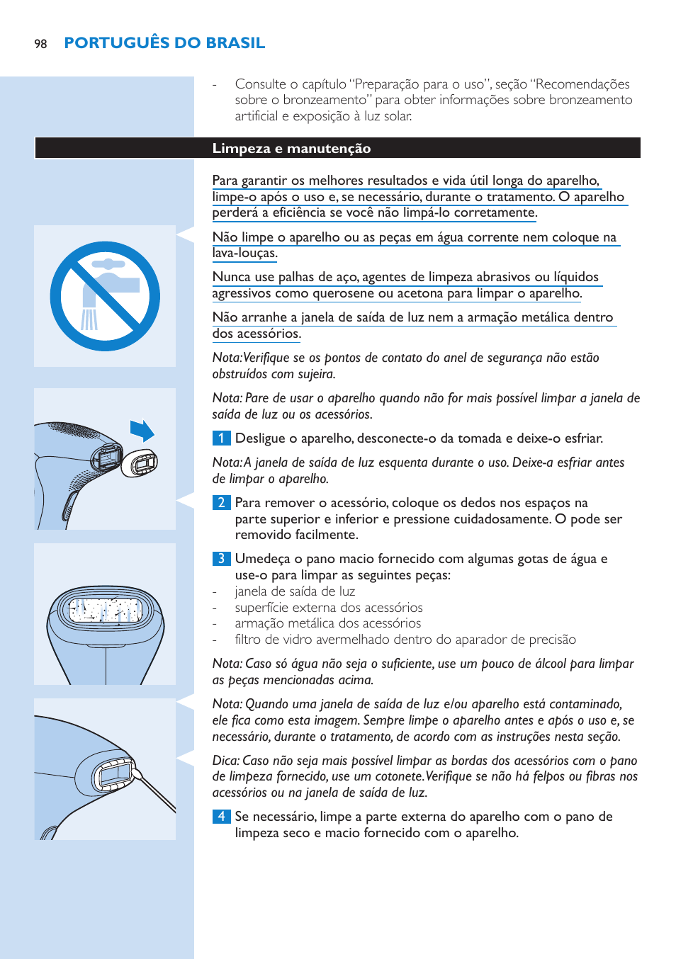 Philips Lumea Precision Sistema de eliminación de vello IPL User Manual | Page 98 / 110