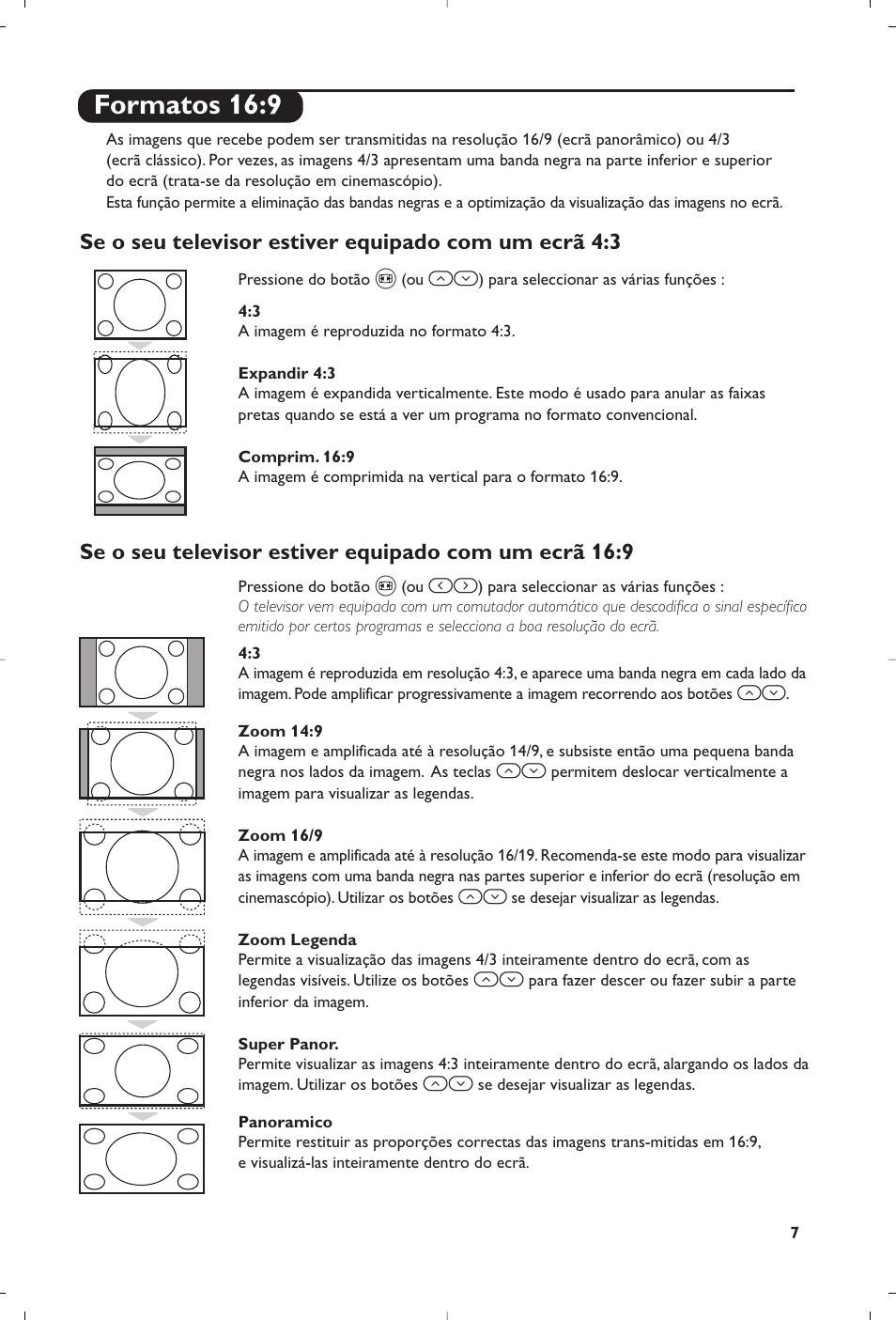 Formatos 16:9 | Philips televisor panorámico User Manual | Page 109 / 116