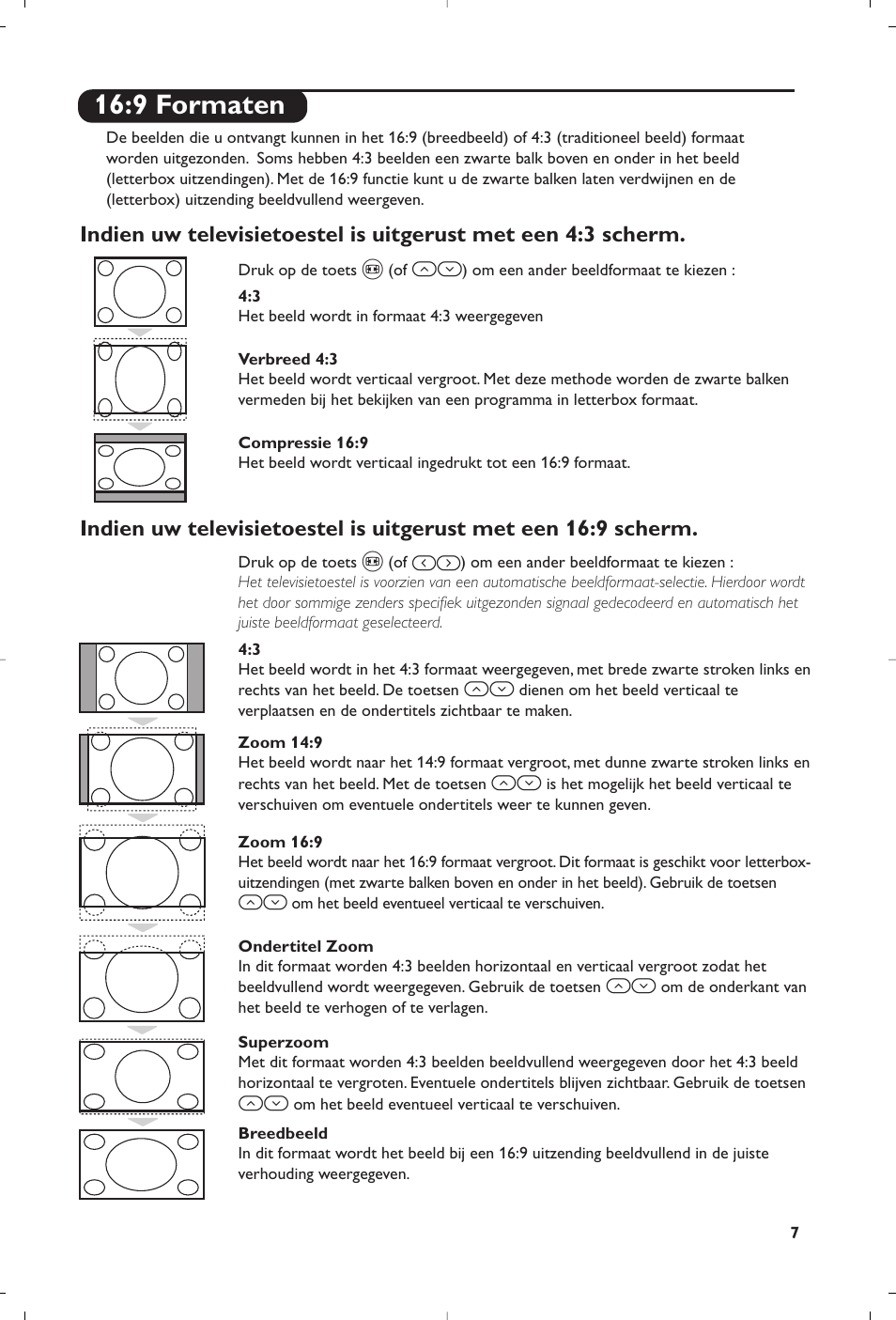 9 formaten | Philips televisor panorámico User Manual | Page 19 / 116