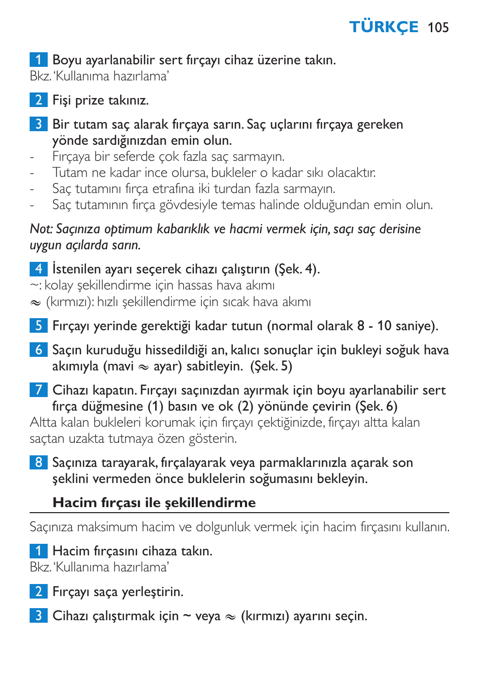 Hacim fırçası ile şekillendirme | Philips Moldeador User Manual | Page 105 / 112