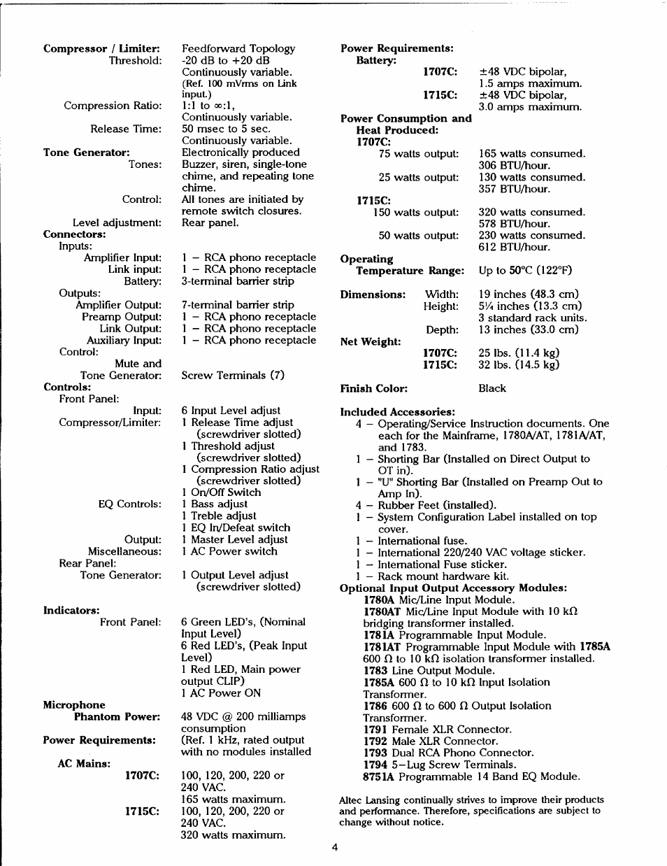 Altec Lansing 1715C User Manual | Page 10 / 27