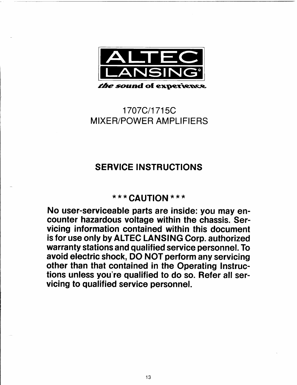 Altec Lansing 1715C User Manual | Page 19 / 27