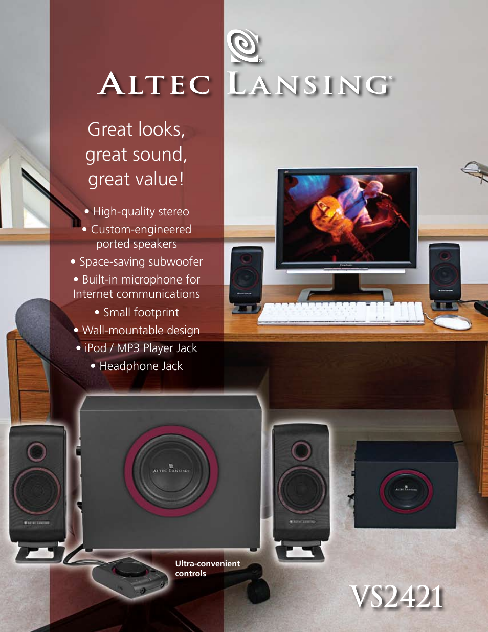 Altec Lansing VS2421 User Manual | 2 pages