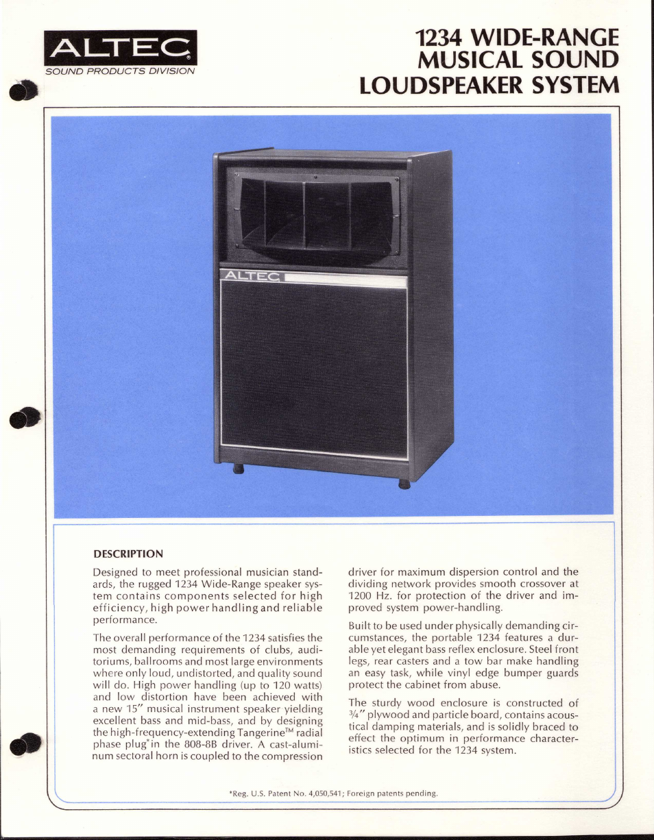 Altec Lansing 1234 User Manual | 2 pages