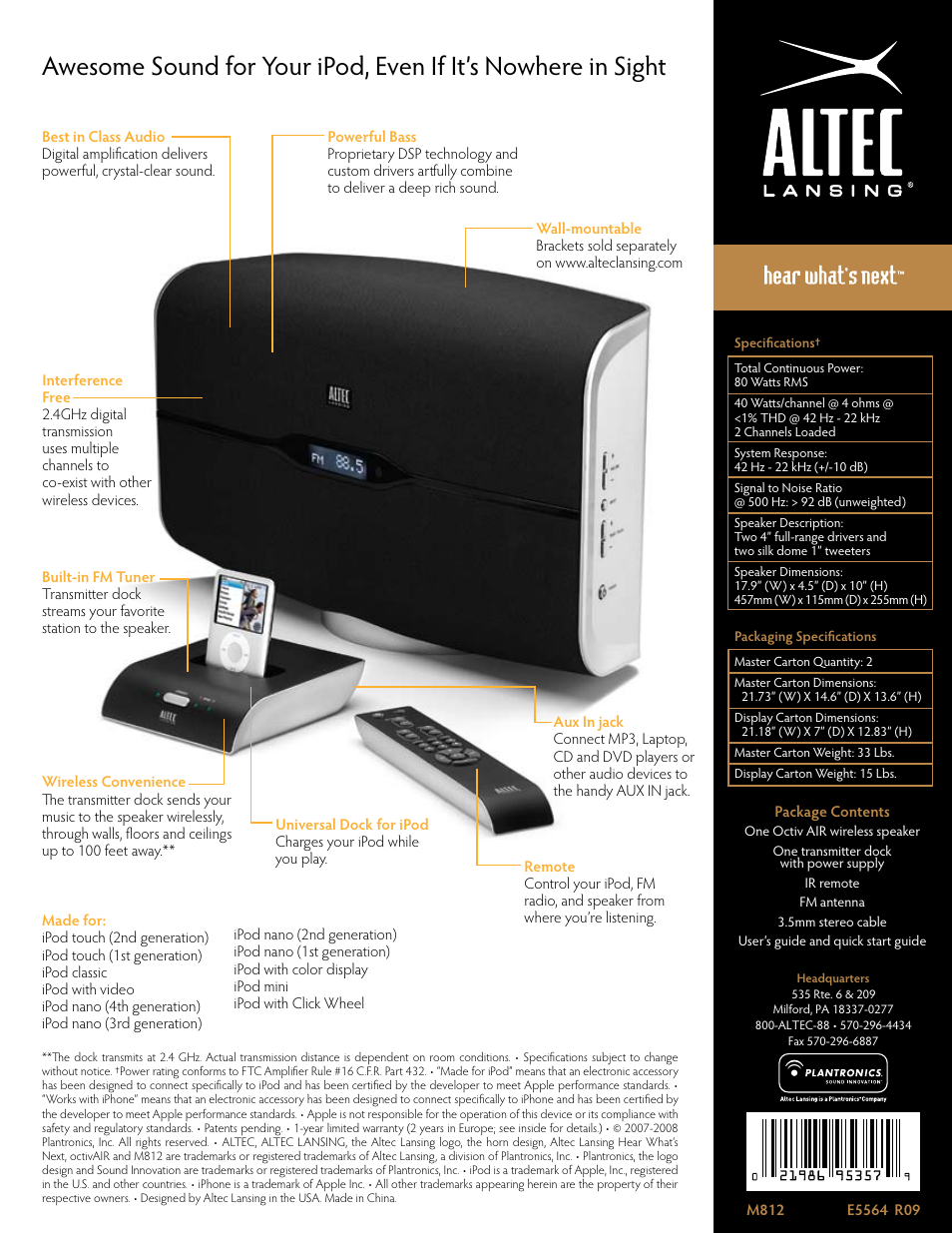 Altec Lansing Octiv Air User Manual | Page 2 / 2