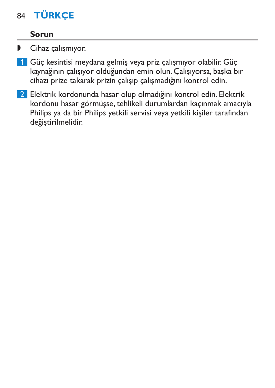Sorun | Philips SalonCurl Pro Rizador User Manual | Page 84 / 88