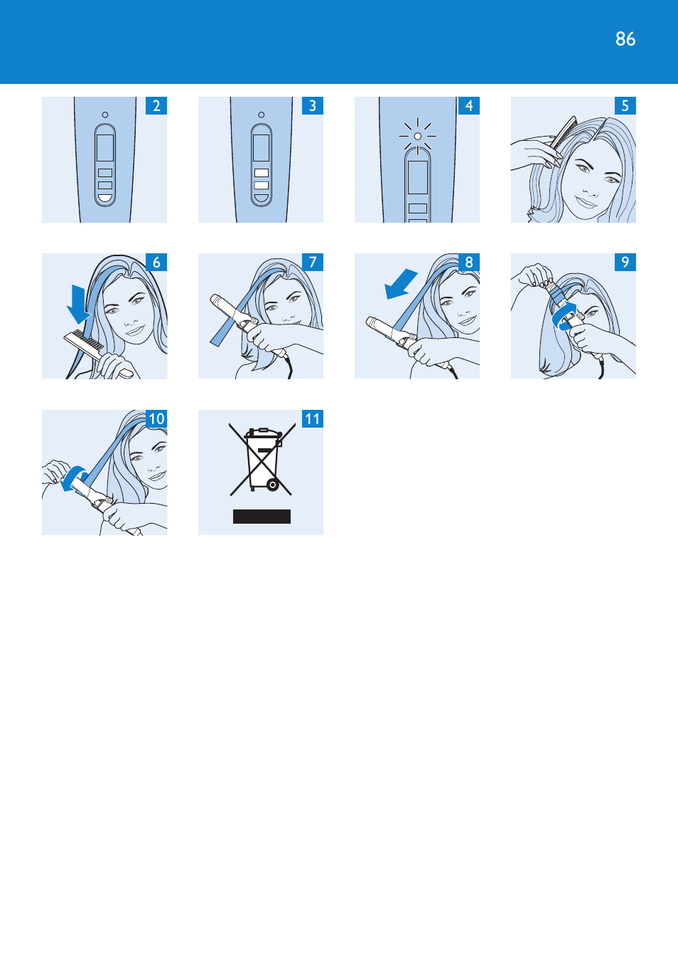 Philips SalonCurl Pro Rizador User Manual | Page 86 / 88