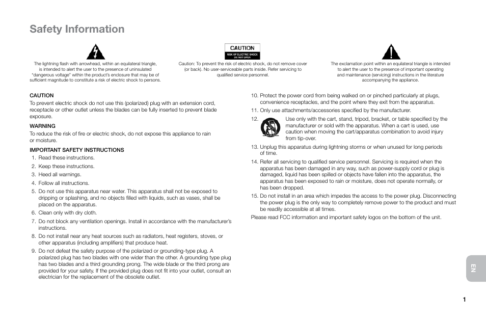 Safety information | Altec Lansing Octiv Theater MP450 User Manual | Page 3 / 60