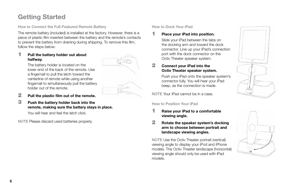 Getting started | Altec Lansing Octiv Theater MP450 User Manual | Page 8 / 60