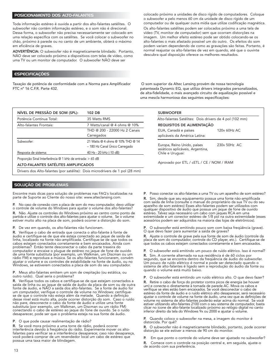 Altec Lansing 2100 User Manual | Page 14 / 16