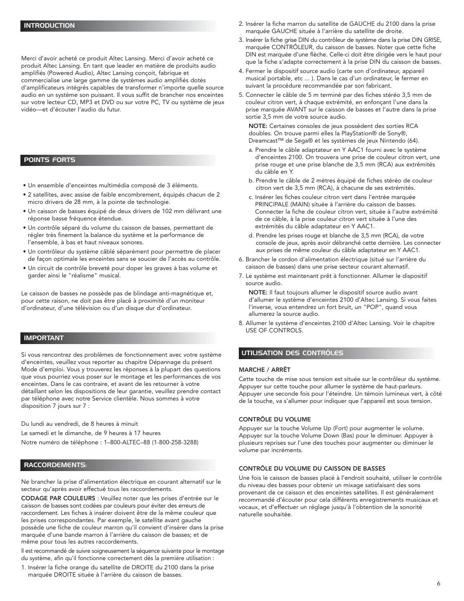 Altec Lansing 2100 User Manual | Page 7 / 16