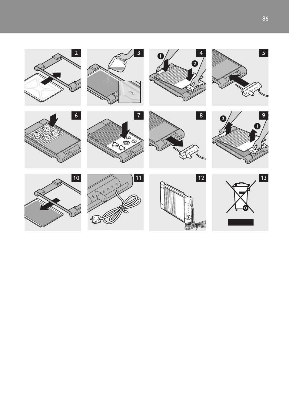 Philips Plancha-parrilla User Manual | Page 86 / 88