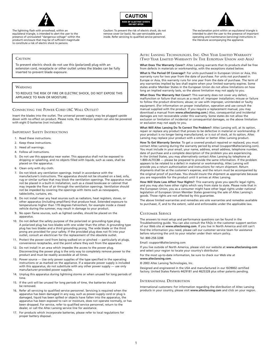 Altec Lansing iM7 User Manual | Page 3 / 34