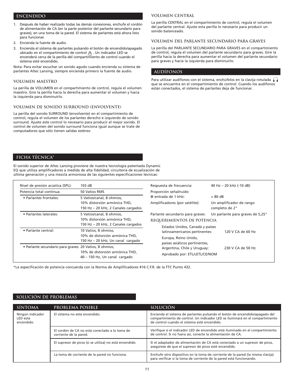 Altec Lansing 3151 User Manual | Page 13 / 20