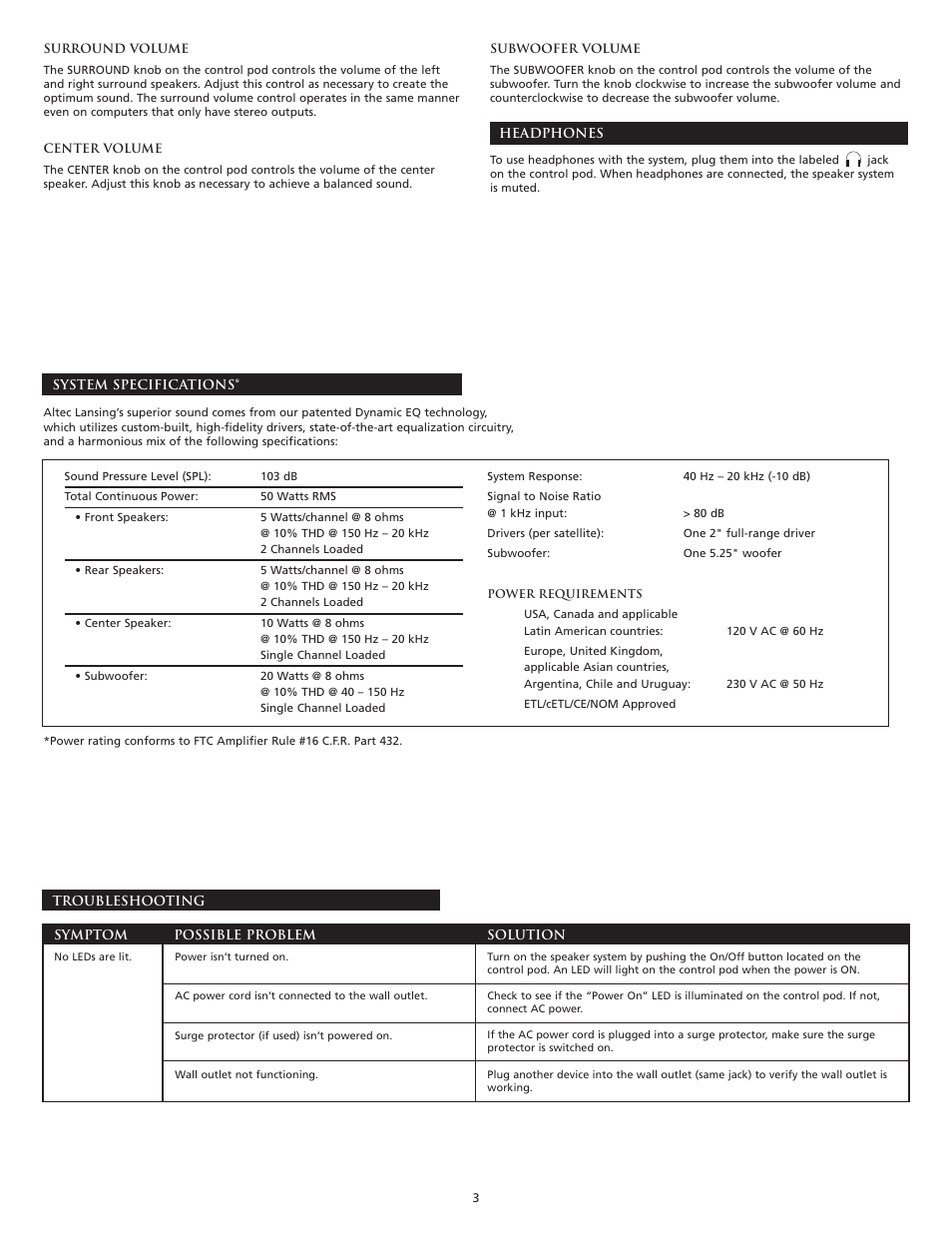 Altec Lansing 3151 User Manual | Page 5 / 20