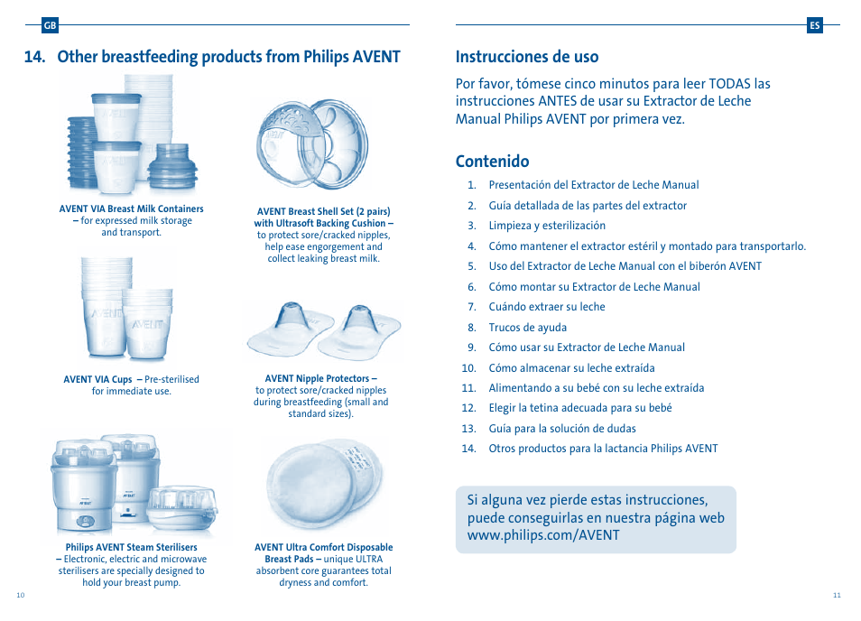 Philips AVENT Extractor de leche manual User Manual | Page 17 / 52