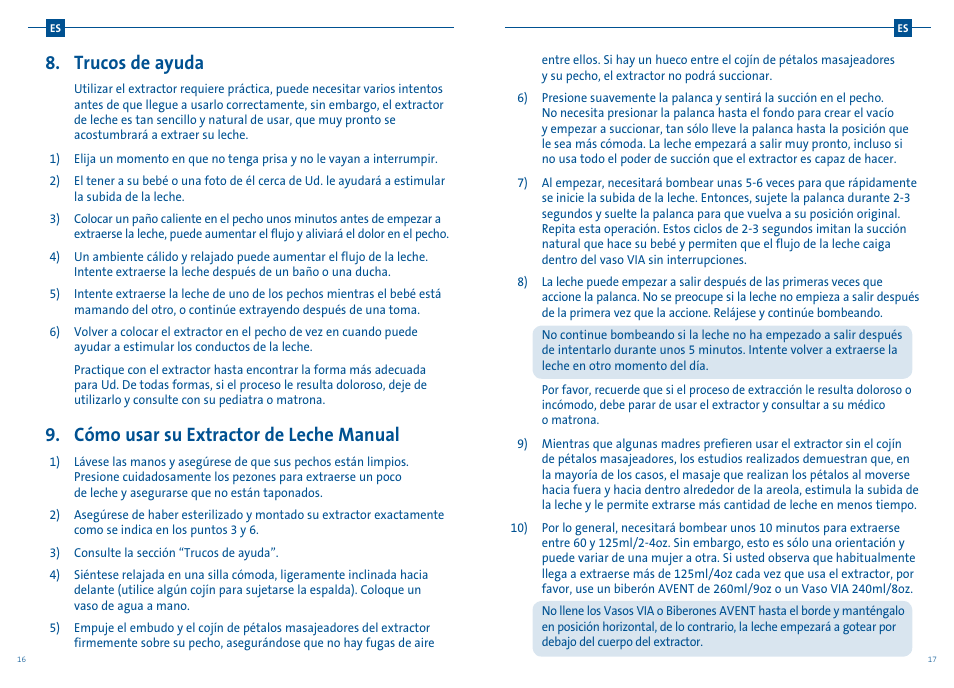 Trucos de ayuda, Cómo usar su extractor de leche manual | Philips AVENT Extractor de leche manual User Manual | Page 22 / 52