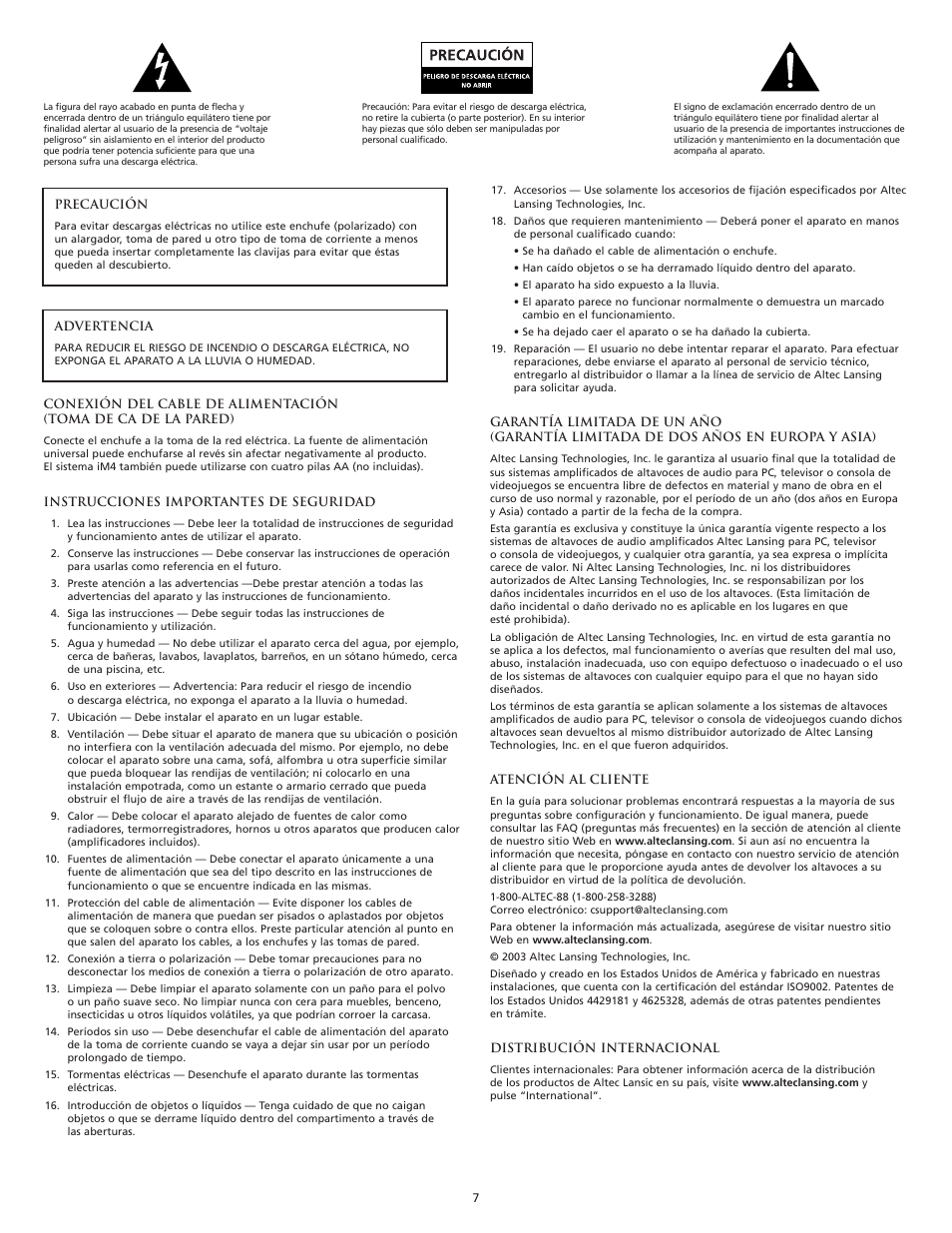 Altec Lansing iM4 User Manual | Page 9 / 34