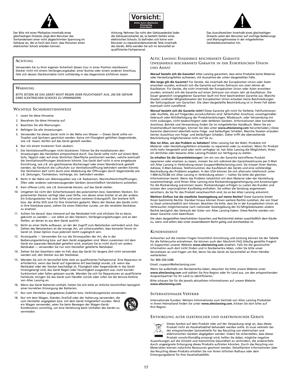 Altec Lansing M602 User Manual | Page 17 / 32