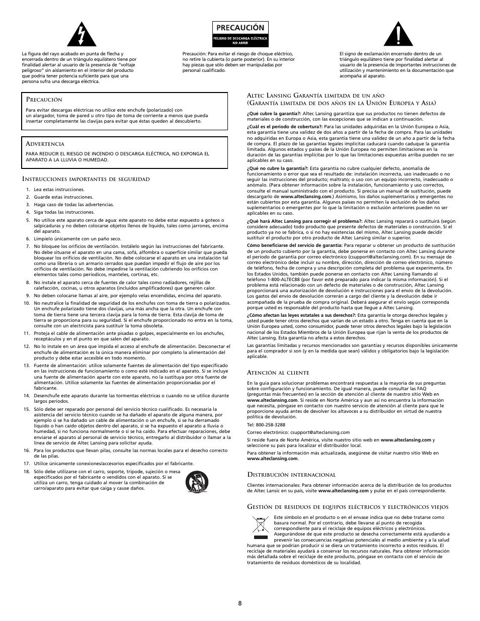 Altec Lansing M602 User Manual | Page 8 / 32