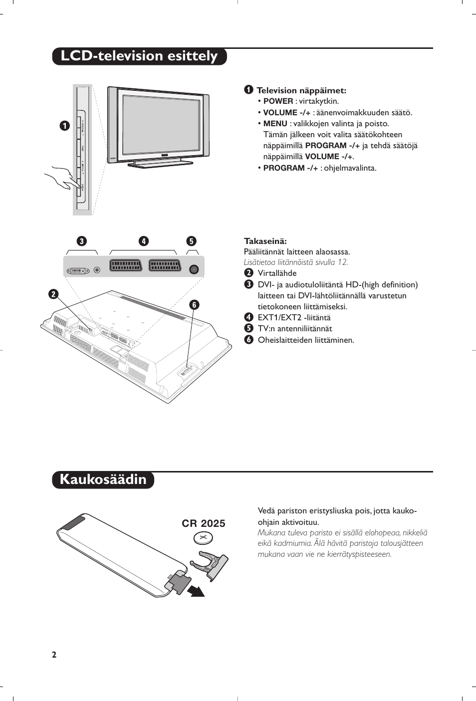 Lcd-television esittely kaukosäädin | Philips Flat TV User Manual | Page 116 / 256