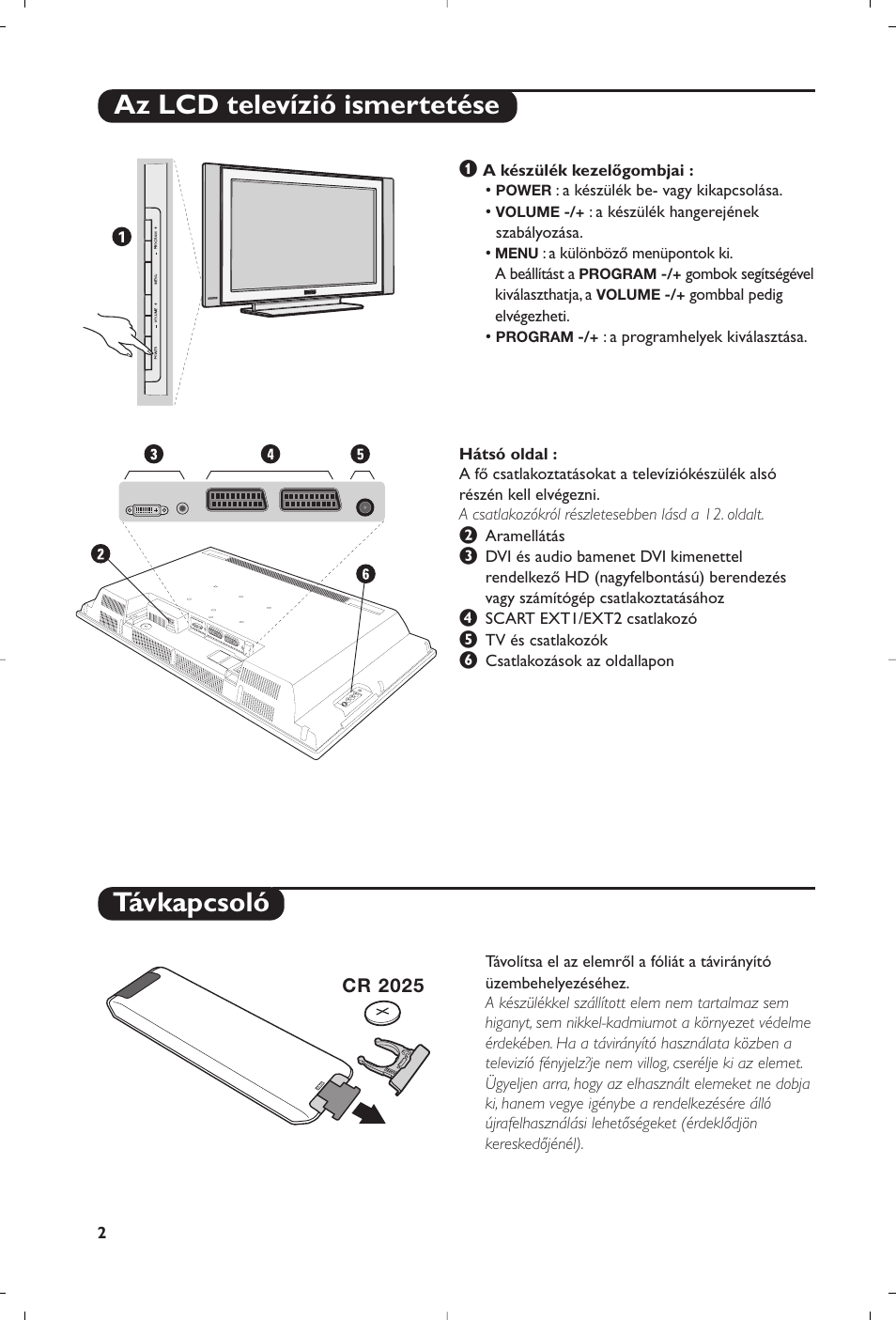 Az lcd televízió ismertetése távkapcsoló | Philips Flat TV User Manual | Page 202 / 256