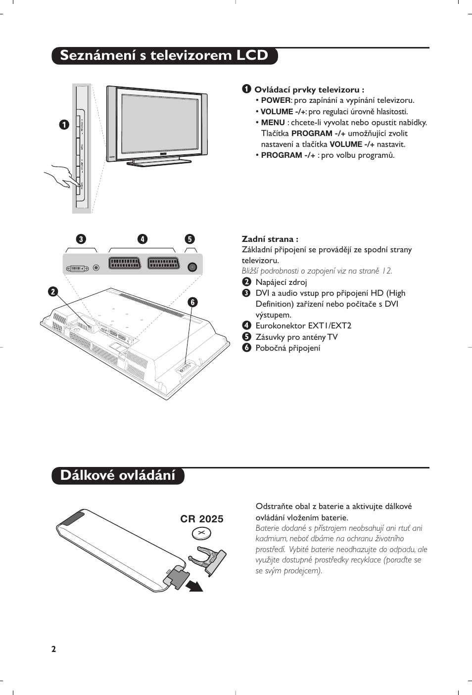 Seznámení s televizorem lcd dálkové ovládání | Philips Flat TV User Manual | Page 230 / 256