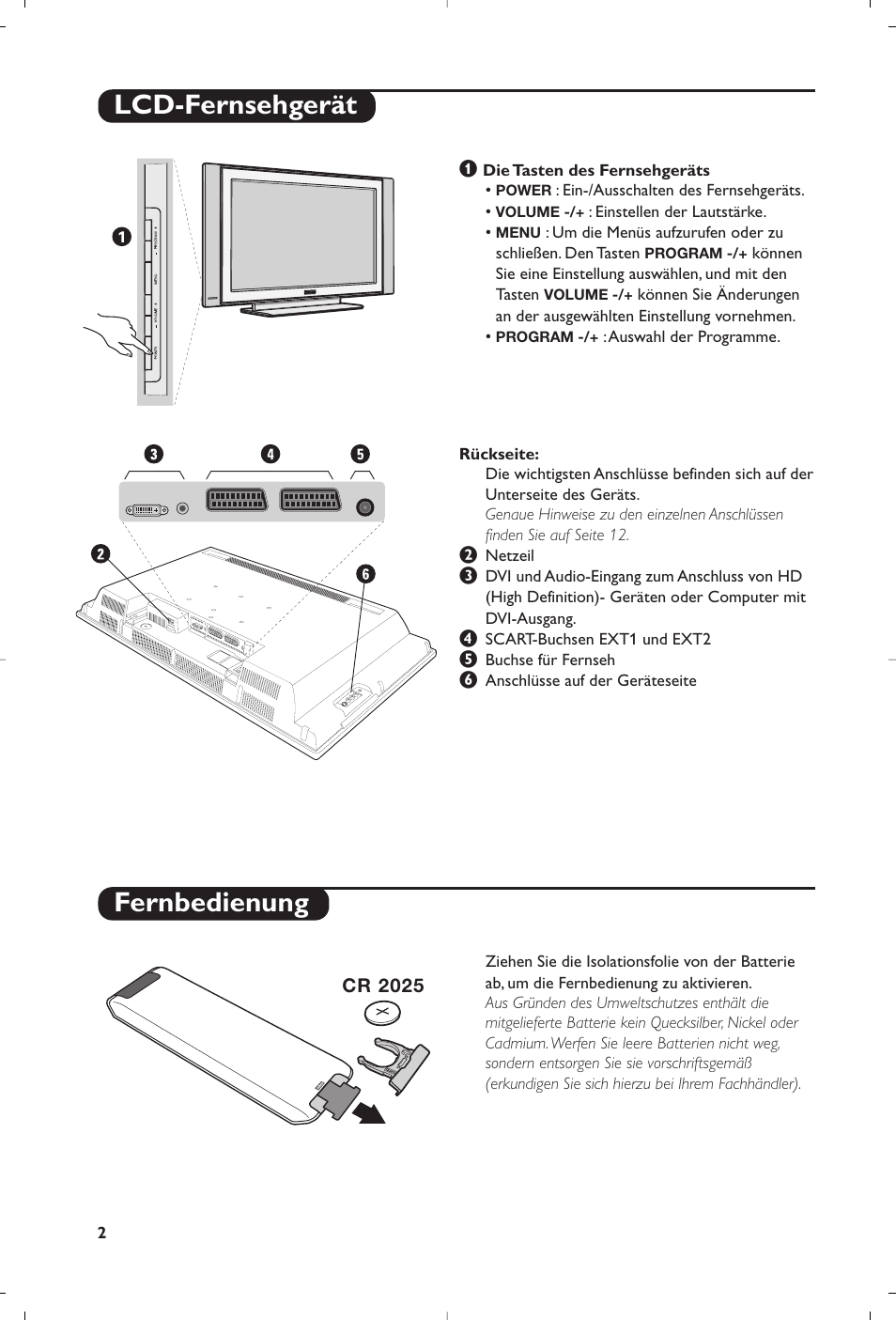 Lcd-fernsehgerät fernbedienung | Philips Flat TV User Manual | Page 46 / 256