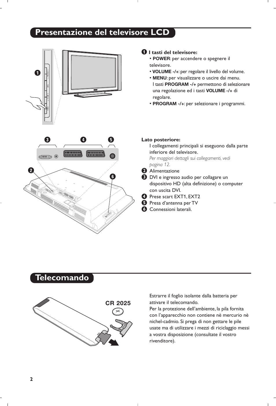 Presentazione del televisore lcd telecomando | Philips Flat TV User Manual | Page 60 / 256