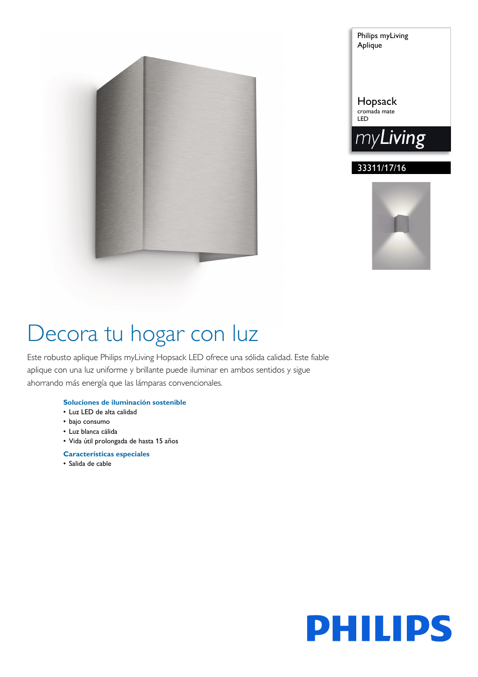 Philips myLiving Aplique User Manual | 2 pages