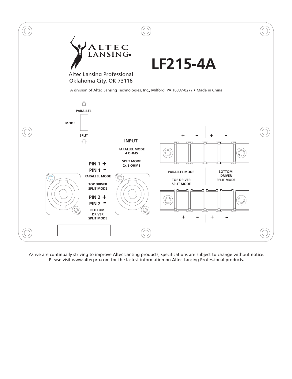 Lf215-4a | Altec Lansing LF215-4A User Manual | Page 3 / 4