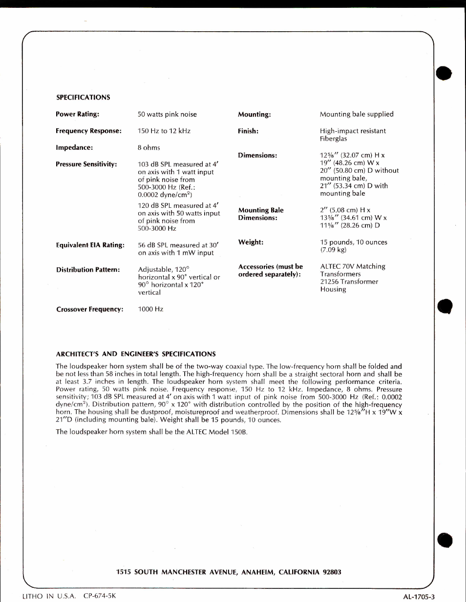 Altec Lansing 150B User Manual | Page 2 / 2