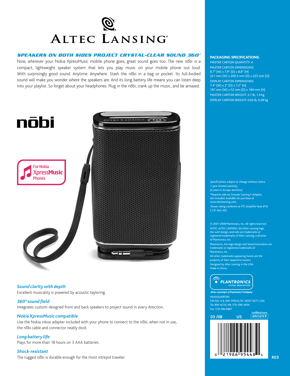 Altec Lansing IMT217 User Manual | Page 2 / 2