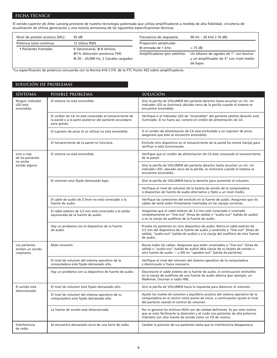 Altec Lansing MX5020 User Manual | Page 11 / 16