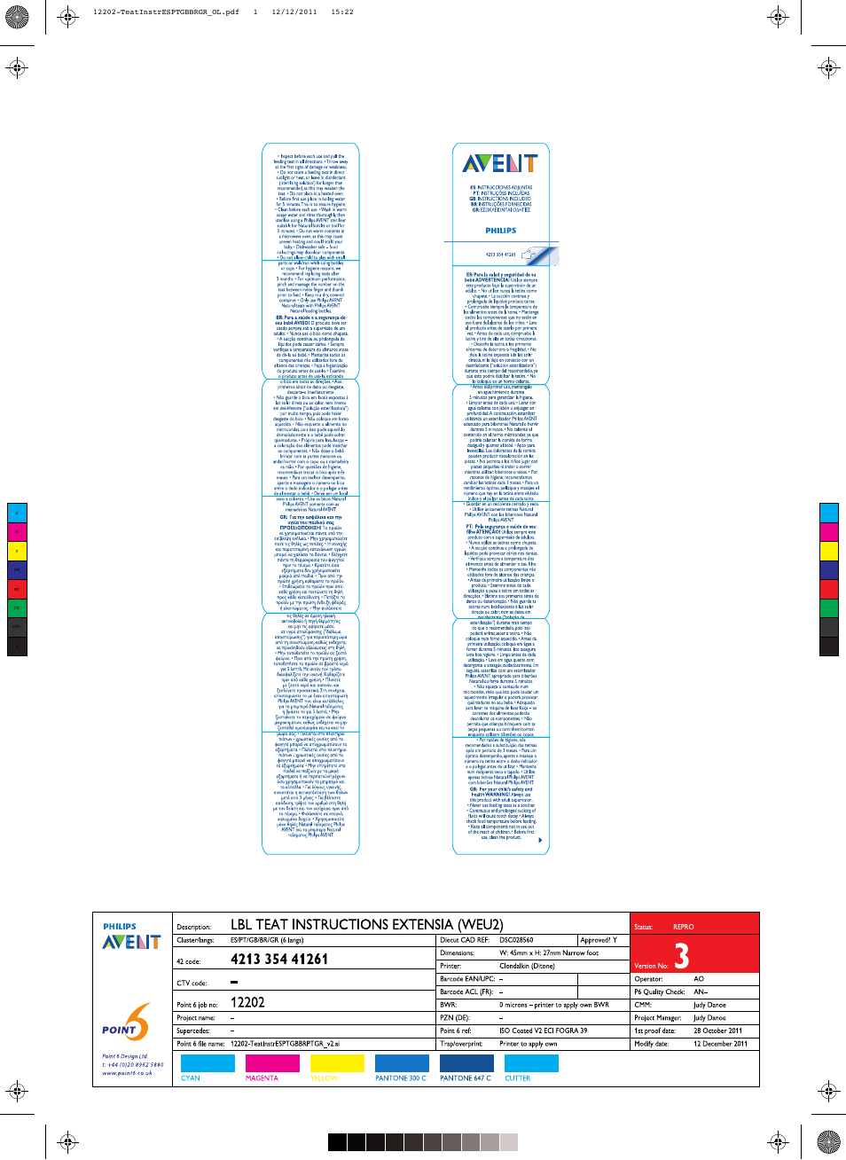 Philips AVENT Tetina User Manual | 1 page