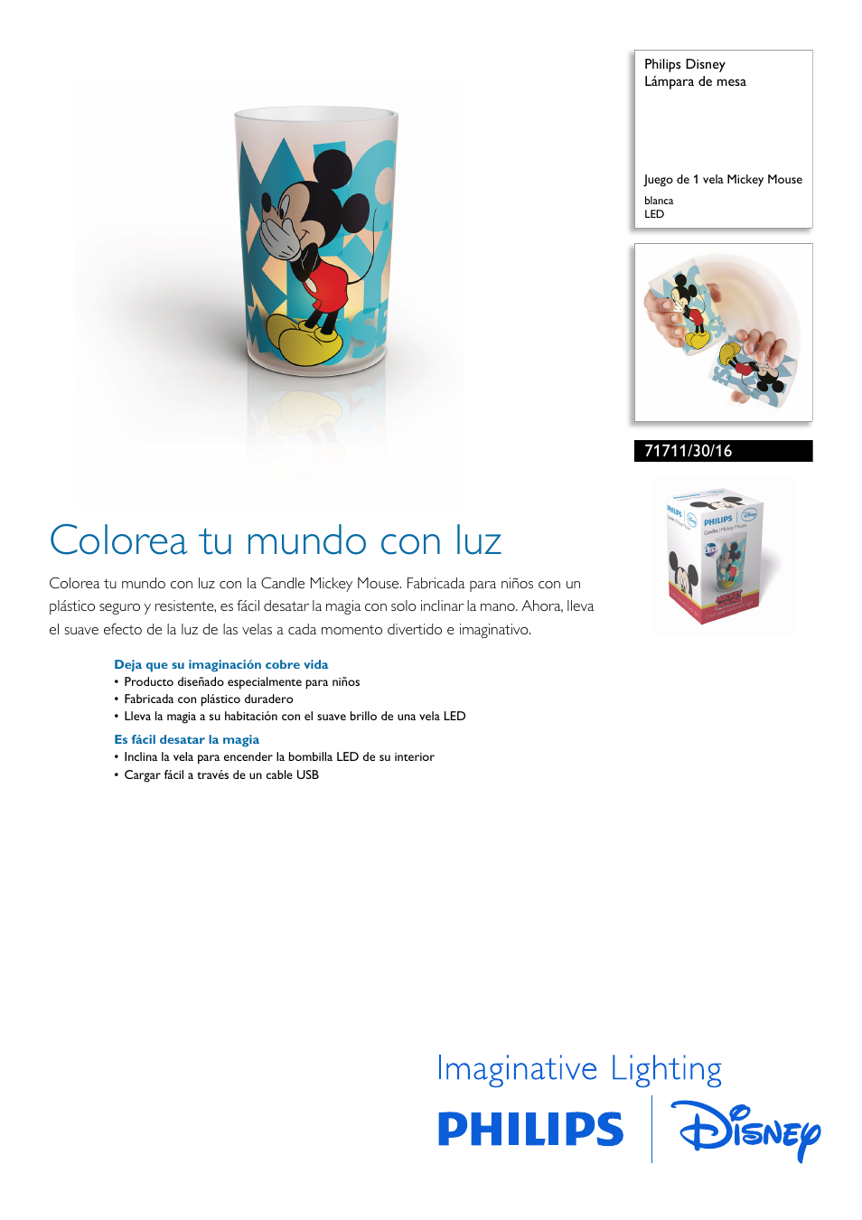 Philips Disney Lámpara de mesa User Manual | 2 pages