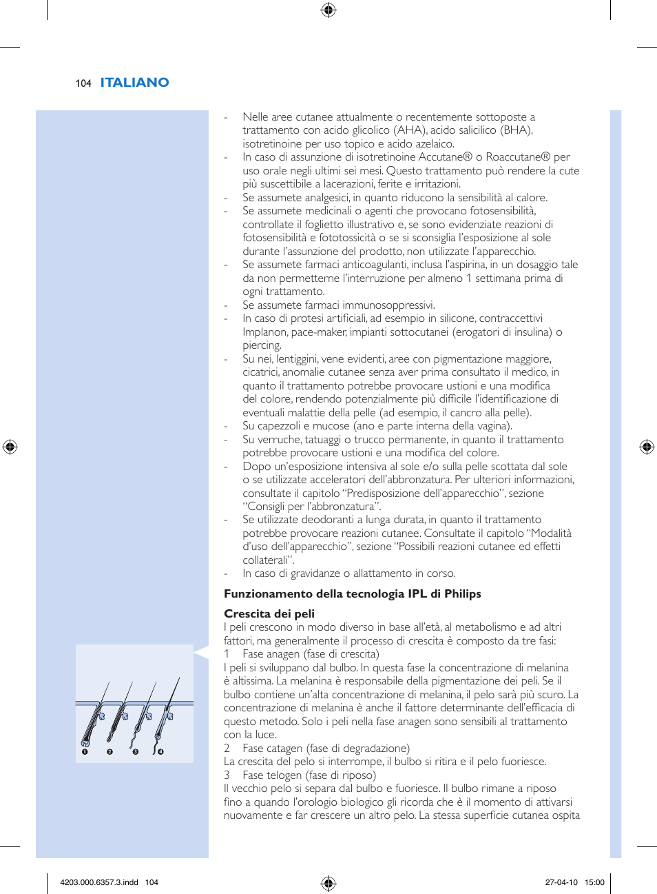 Philips Lumea Sistema de eliminación de vello IPL User Manual | Page 104 / 170