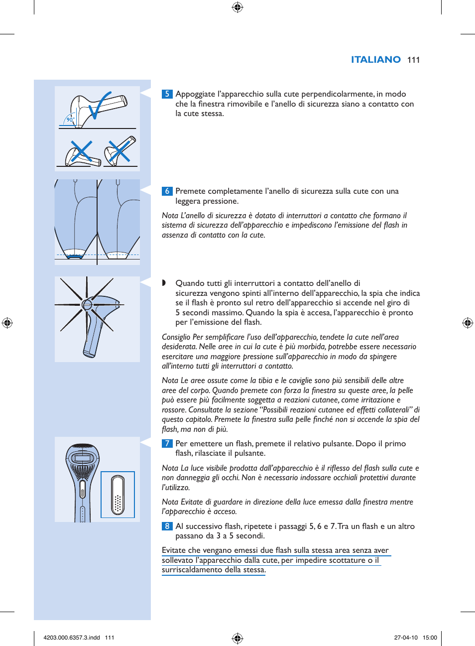 Philips Lumea Sistema de eliminación de vello IPL User Manual | Page 111 / 170