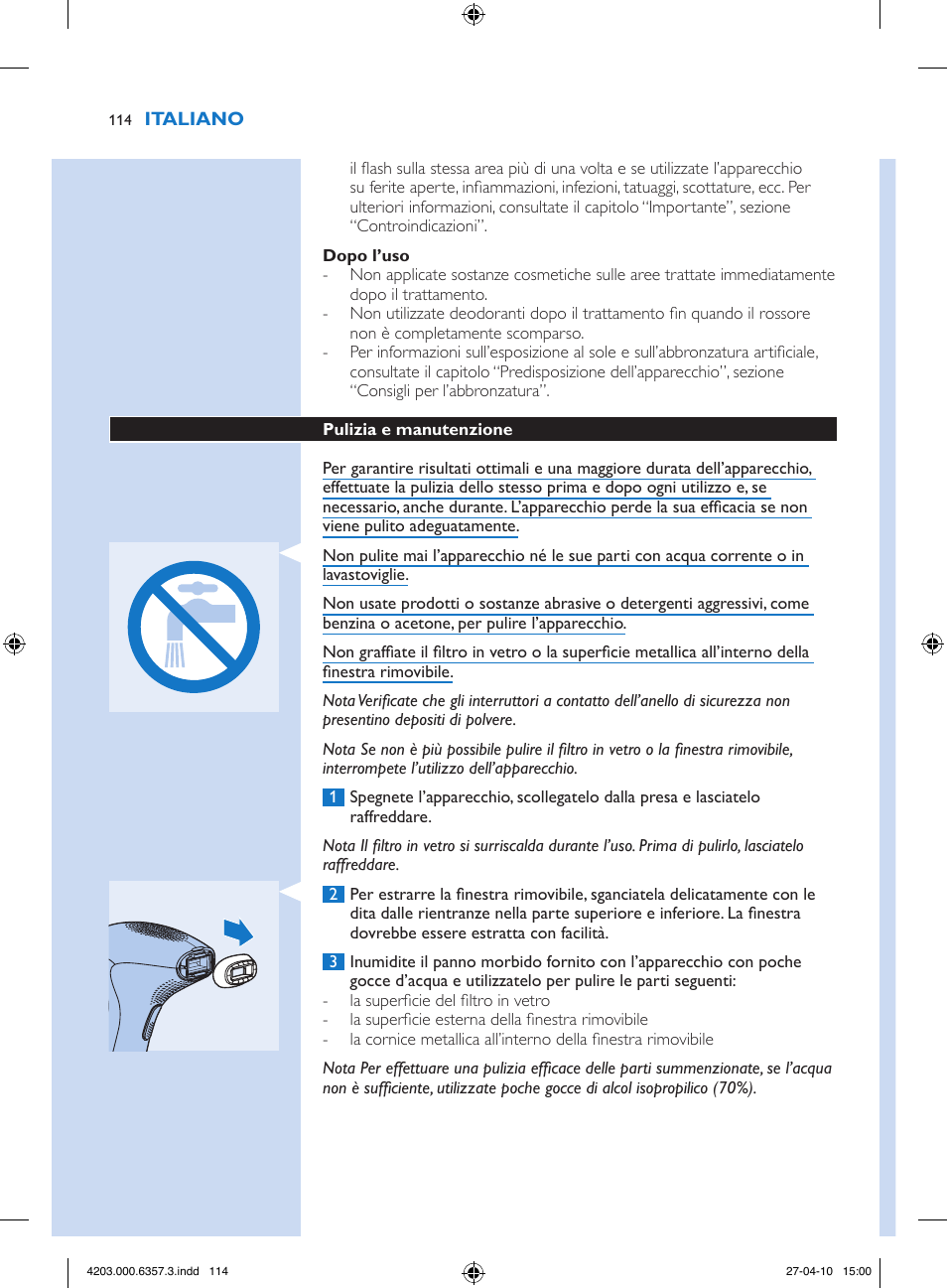 Philips Lumea Sistema de eliminación de vello IPL User Manual | Page 114 / 170