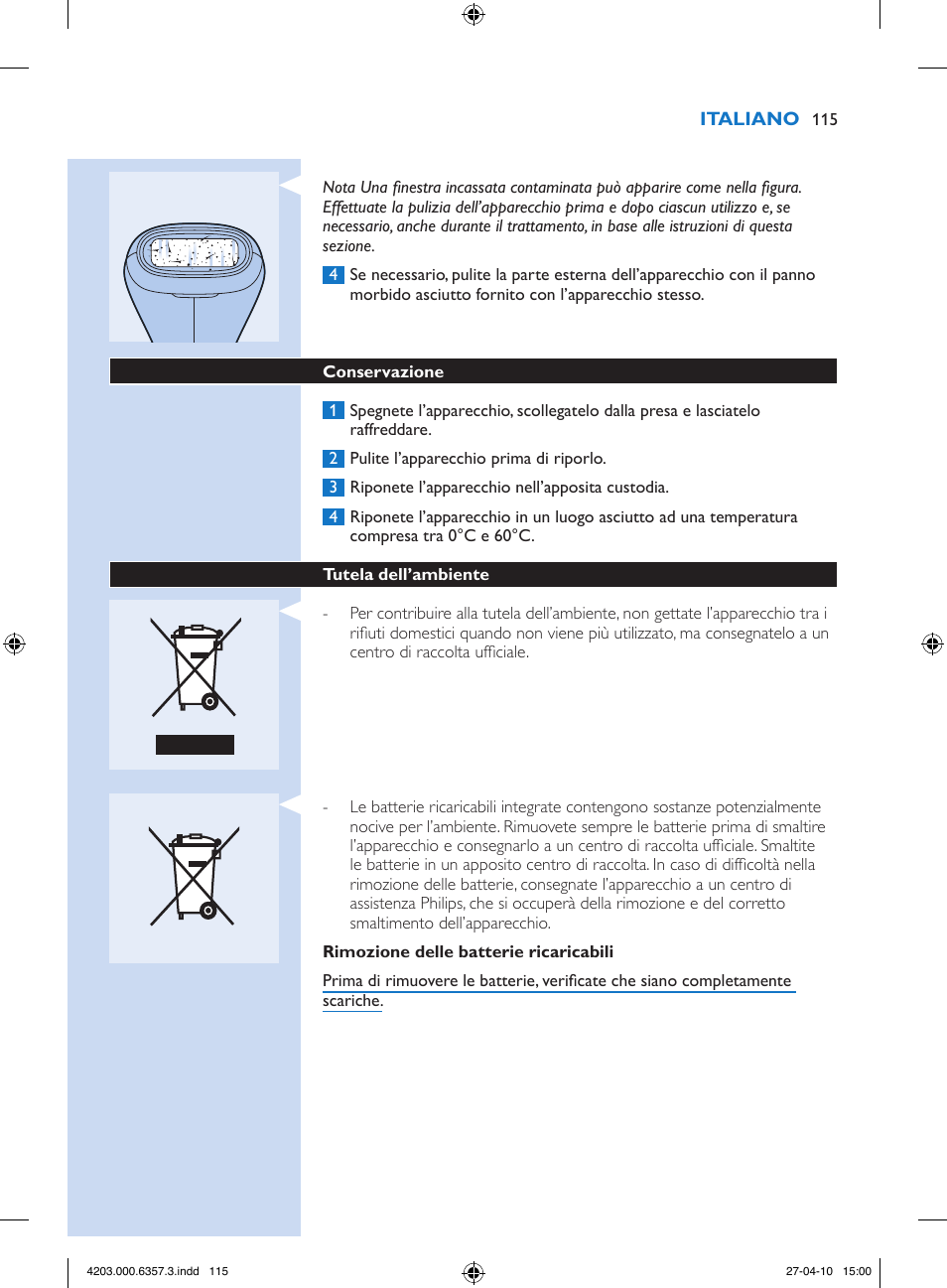 Philips Lumea Sistema de eliminación de vello IPL User Manual | Page 115 / 170