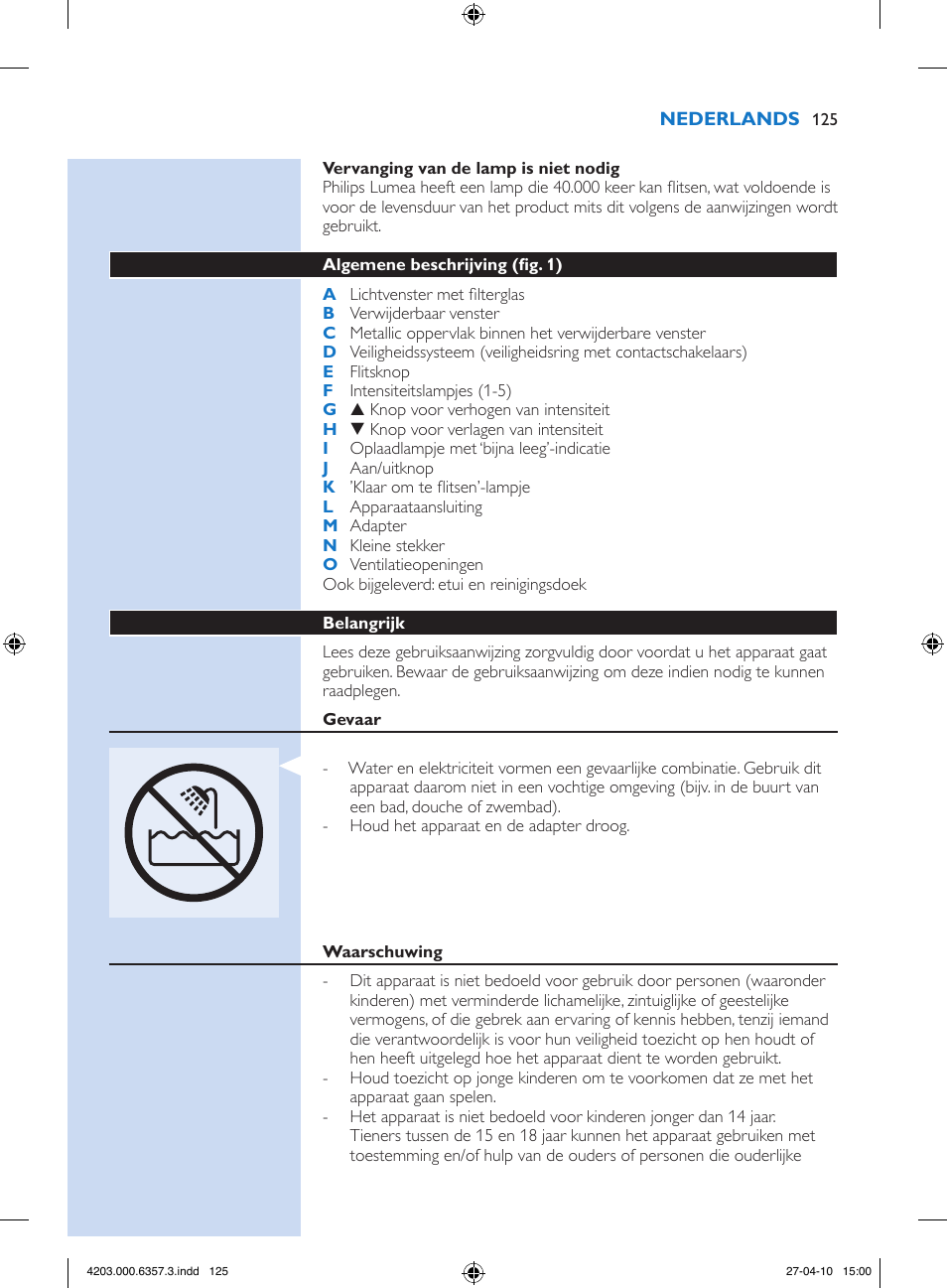 Philips Lumea Sistema de eliminación de vello IPL User Manual | Page 125 / 170