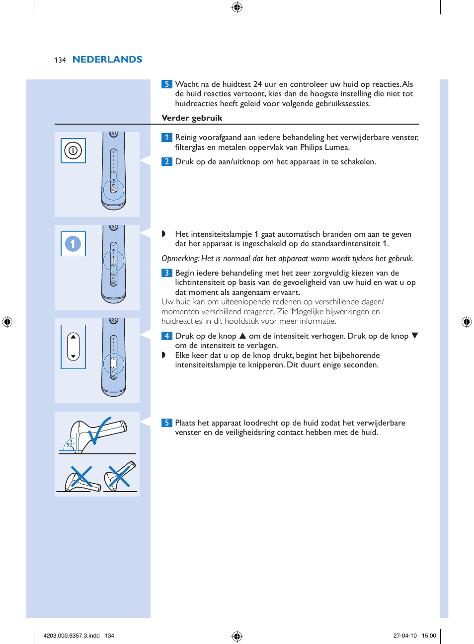 Philips Lumea Sistema de eliminación de vello IPL User Manual | Page 134 / 170