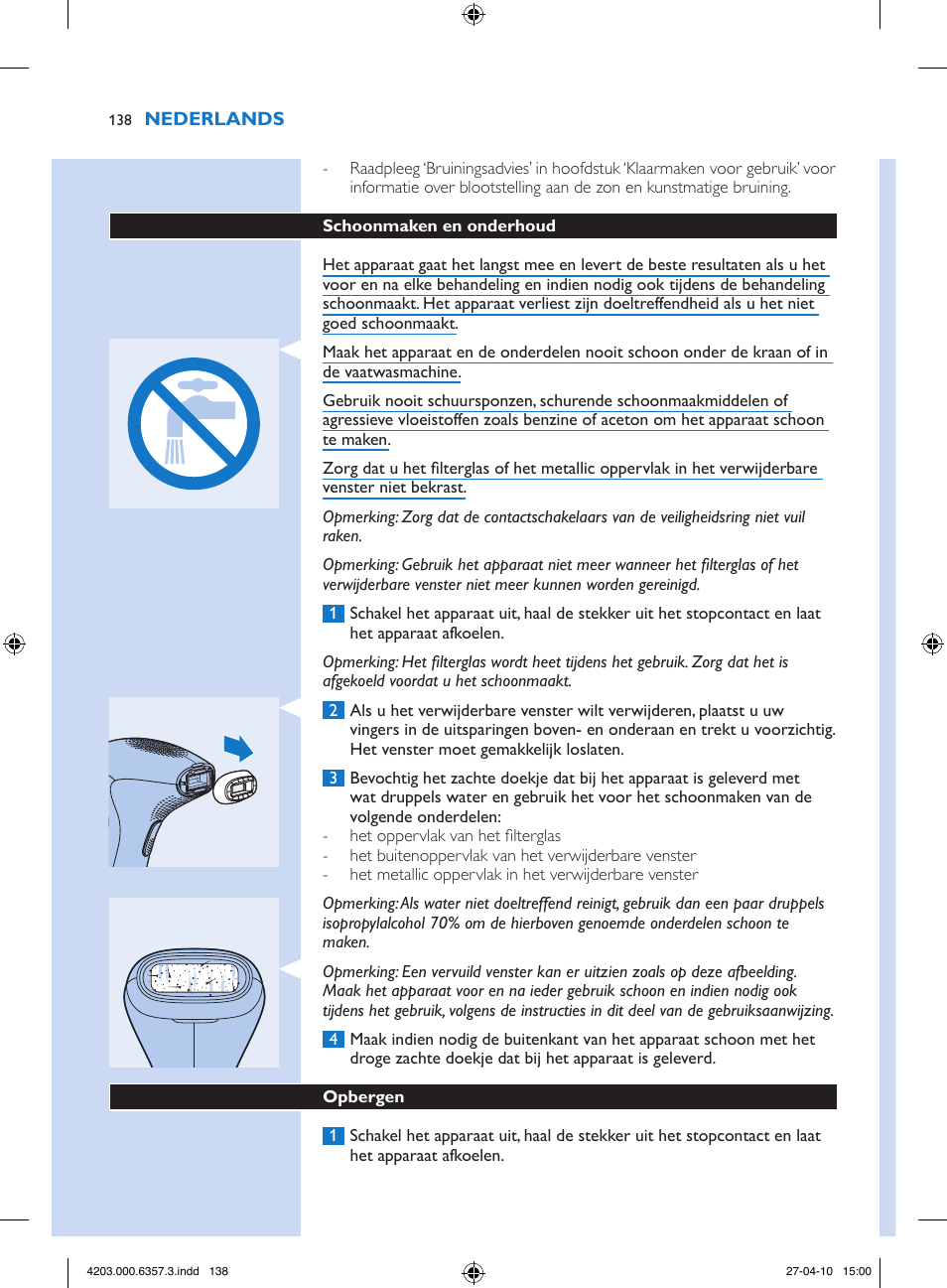 Philips Lumea Sistema de eliminación de vello IPL User Manual | Page 138 / 170