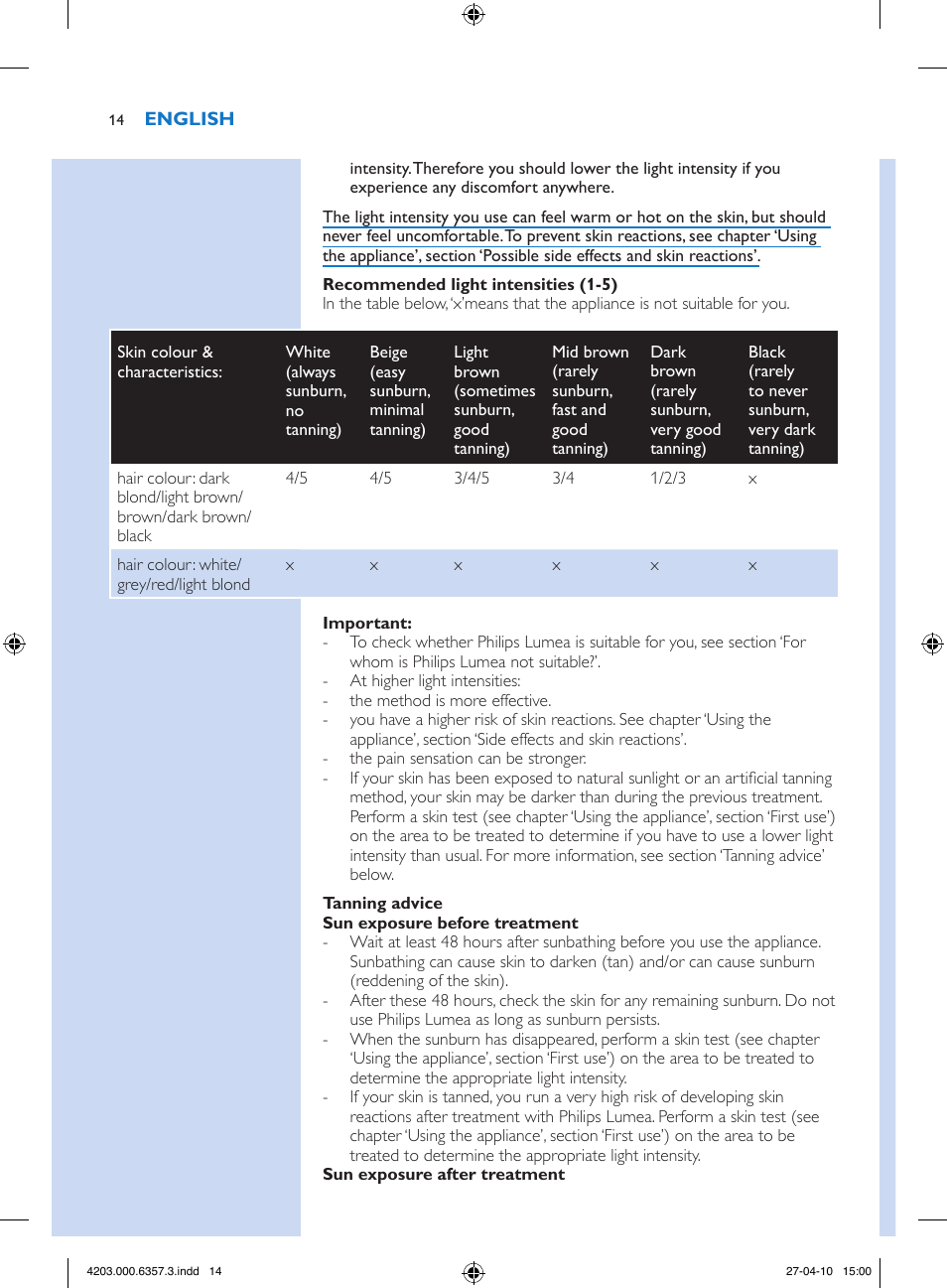 Philips Lumea Sistema de eliminación de vello IPL User Manual | Page 14 / 170