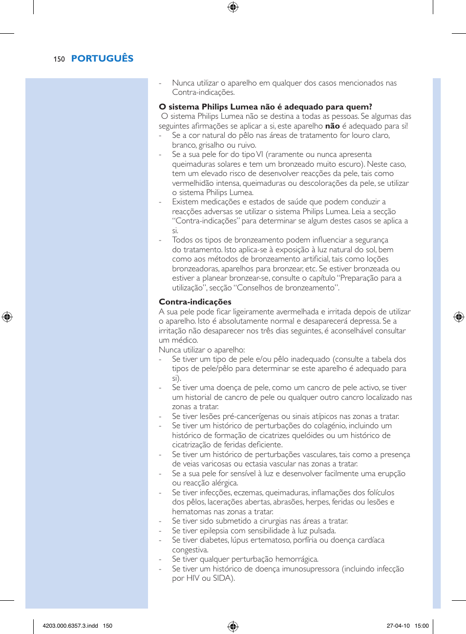 Philips Lumea Sistema de eliminación de vello IPL User Manual | Page 150 / 170