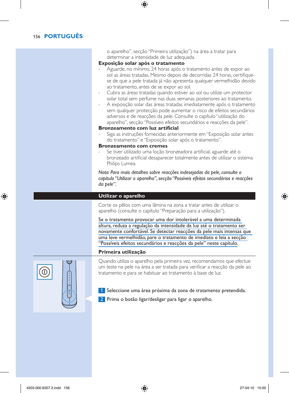 Philips Lumea Sistema de eliminación de vello IPL User Manual | Page 156 / 170