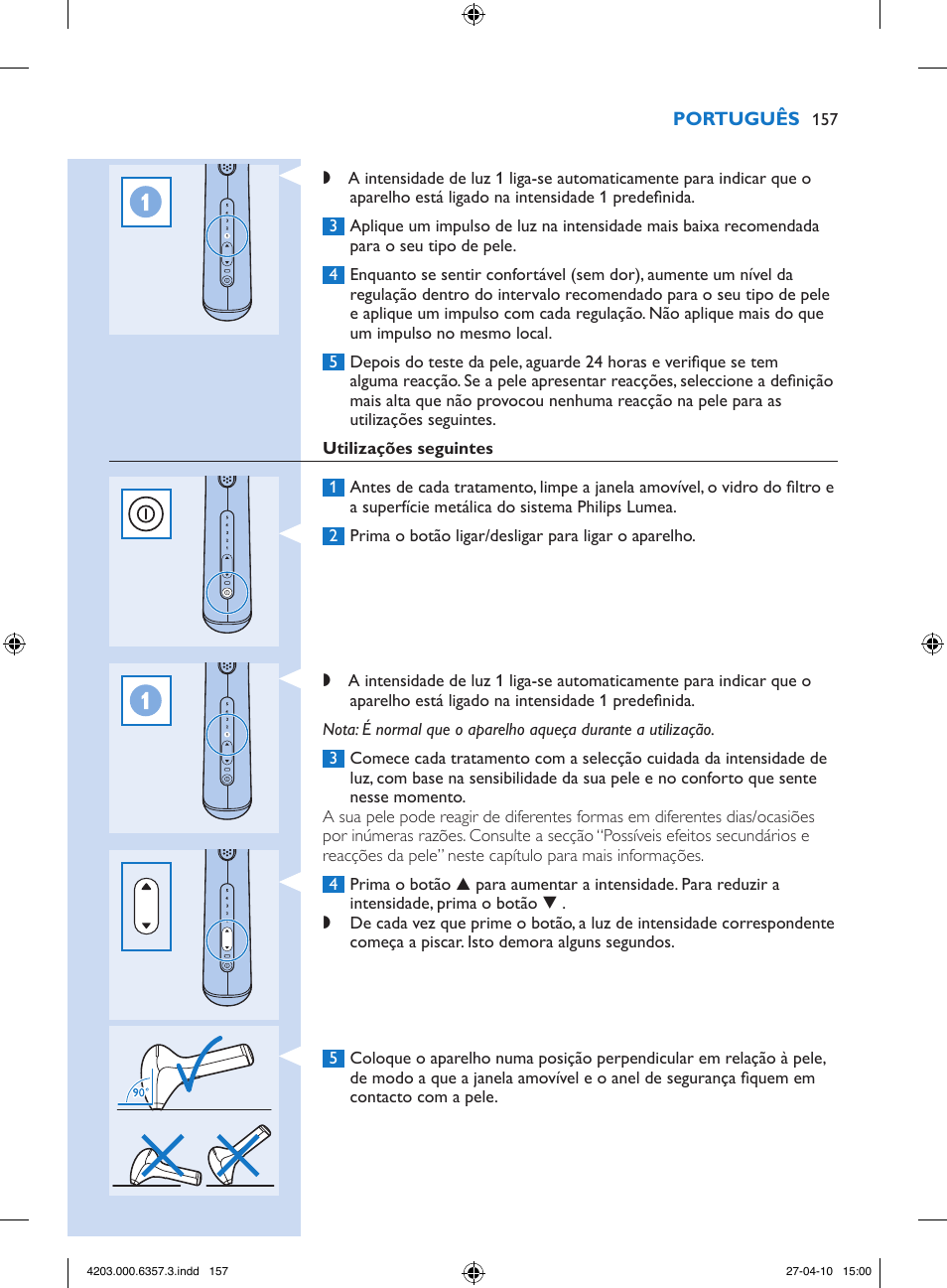 Philips Lumea Sistema de eliminación de vello IPL User Manual | Page 157 / 170